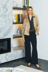 Ping Pong | Evans Crop Trench Jacket | Taupe