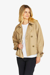 Ping Pong | Evans Crop Trench Jacket | Taupe