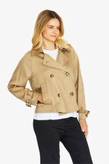 Ping Pong | Evans Crop Trench Jacket | Taupe