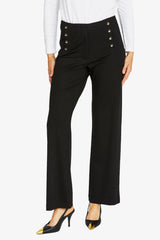 Ping Pong | Marina Ponte Button Trousers | Black