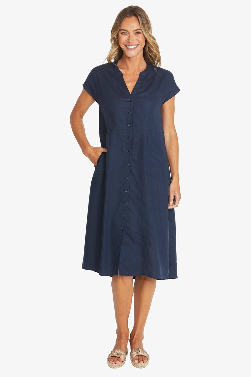 Ping Pong | Sammy Linen Dress | French Navy
