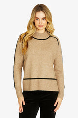 Ping Pong | Sibby Contrast Trim Pullover | Feather Taupe
