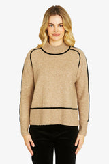 Ping Pong | Sibby Contrast Trim Pullover | Feather Taupe