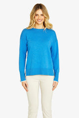 Ping Pong | Tessa Tipped Pullover | Hussar Blue / Almond