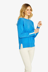 Ping Pong | Tessa Tipped Pullover | Hussar Blue / Almond