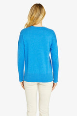 Ping Pong | Tessa Tipped Pullover | Hussar Blue / Almond