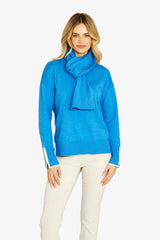 Ping Pong | Tessa Tipped Pullover | Hussar Blue / Almond