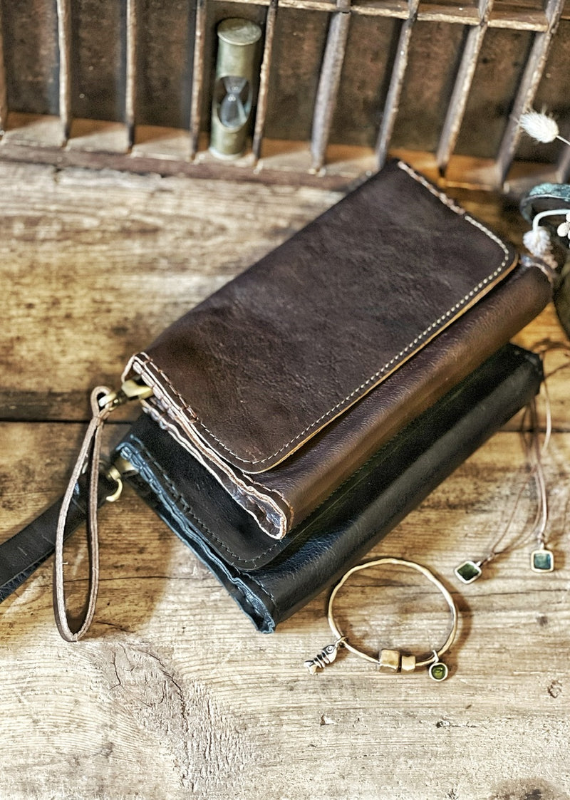 Importante | Borsellino Leather Wallet - Clutch Bag | Cacao