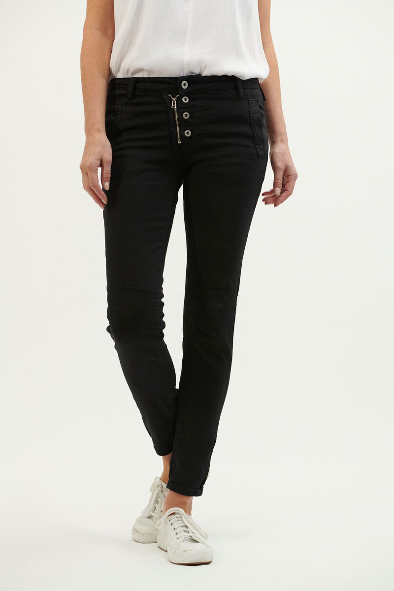 Italian Star | Button Jeans | Black