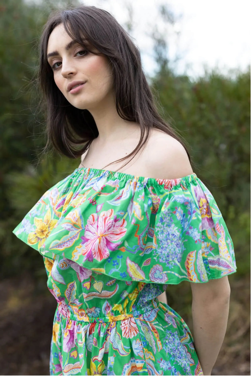 Alessandra | Chacha Dress | Green Carnival