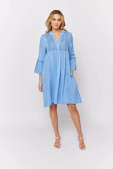 Alessandra | Gypsy Dress | Periwinkle & Navy  Linen