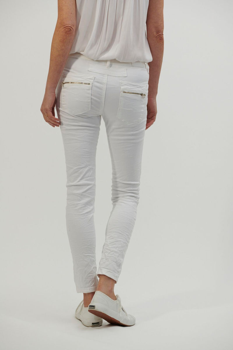Italian Star | Button Jeans | White